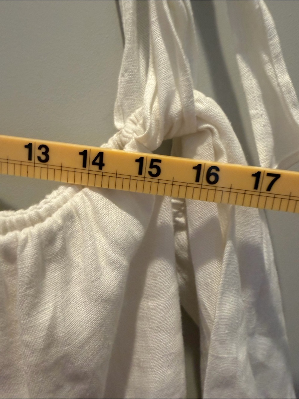 Reformation Cream Off-Shoulder Tie-Strap Linen-Material Blouse - Picture 6 of 6